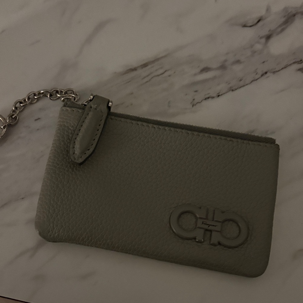 Salvatore Ferragamo Gray Key & Card Holder